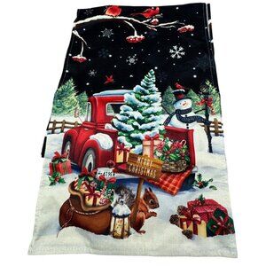 Sambosk Christmas Tree Truck Table Runner Snowman Farmhouse Table Runners READ